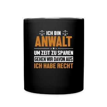 Anwalt hat immer Recht Attorney General Legal - Full Colour Mug - black - Front