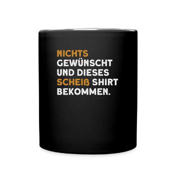 Garnichts Geschenk Lustiges Garnix - Tasse einfarbig - Schwarz - Vorne