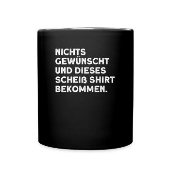 Garnichts Geschenk Lustiges Garnix - Tasse einfarbig - Schwarz - Vorne