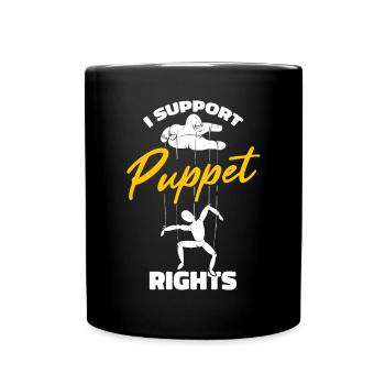 I support puppet rights - Full Colour Mug - black - Front