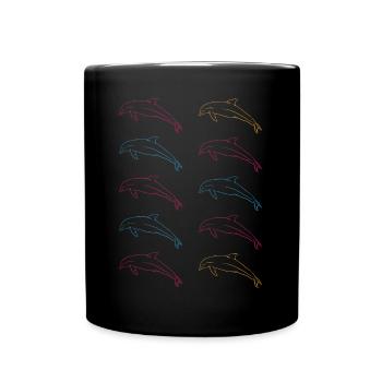 École des dauphins liberté de la mer cadeau - Mug uni - noir - Devant