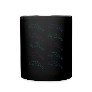 École des dauphins liberté de la mer cadeau - Mug uni - noir - Devant