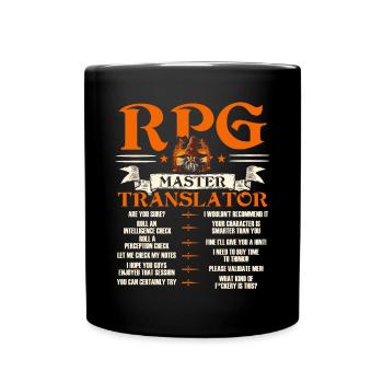 Role Playing Game RPG Master Video Game Gamer - Full Colour Mug - black - Front