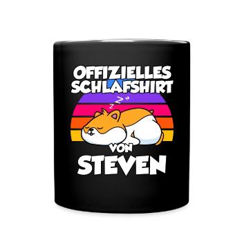 Offizielles Schlafshirt Von Steven - Tasse einfarbig - Schwarz - Vorne