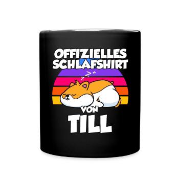 Offizielles Schlafshirt Von Till - Tasse einfarbig - Schwarz - Vorne