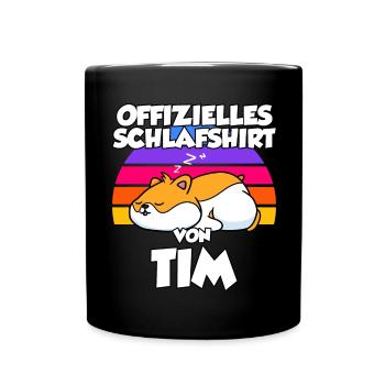 Offizielles Schlafshirt Von Tim - Tasse einfarbig - Schwarz - Vorne