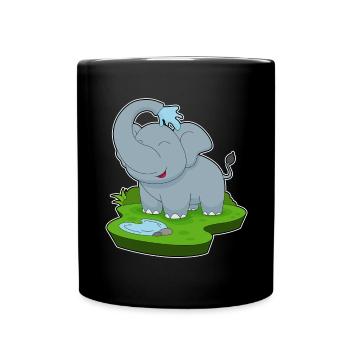 Elephant Water - Full Colour Mug - black - Front