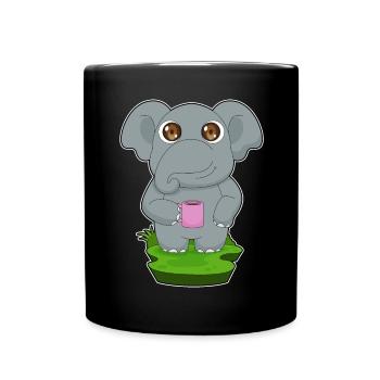 Elephant Coffee Mug - Full Colour Mug - black - Front