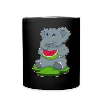 Elephant Watermelon - Full Colour Mug - black - Front