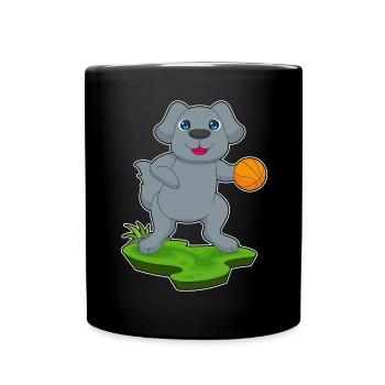 Dog Basketball Player Basketball Sports - Full Colour Mug - black - Front