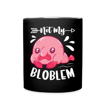Lustiger Blobfisch Meerestier - Tasse einfarbig - Schwarz - Vorne