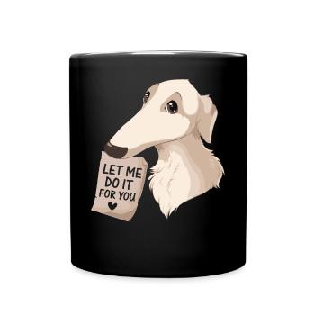 Borzoi Dog Meme - Full Colour Mug - black - Front