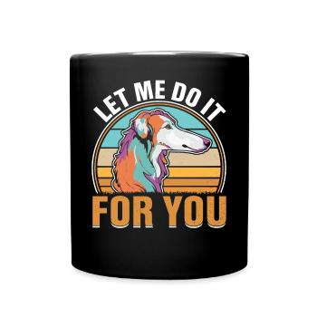 Retro Borzoi Dog Meme - Full Colour Mug - black - Front