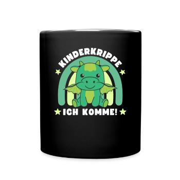Kinderkrippe Ich Komme! Drache - Tasse einfarbig - Schwarz - Vorne