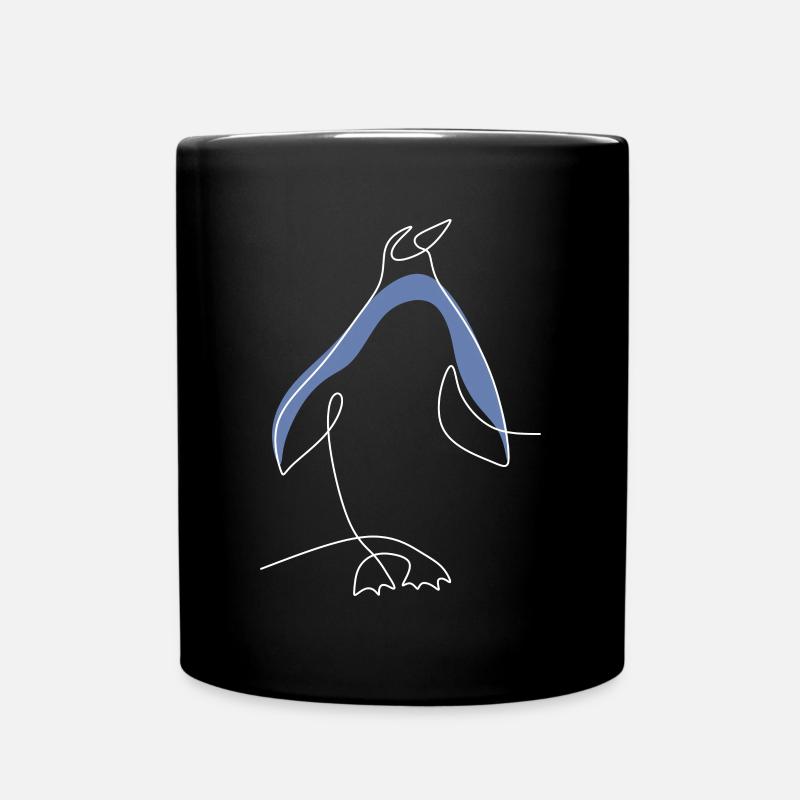 One Line Königspinguin Kaiserpinguin Seevogel - Tasse einfarbig - Schwarz