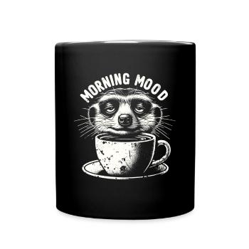 Erdmännchen Kaffee - Tasse einfarbig - Schwarz - Vorne