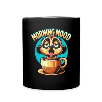 Erdmännchen Kaffee - Tasse einfarbig - Schwarz - Vorne