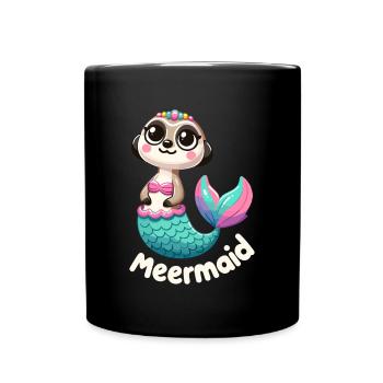 Meerkat Mermaid Fantasy - Full Colour Mug - black - Front