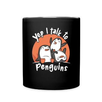 I Talk To Penguins Seabird King Penguin - Full Colour Mug - black - Front