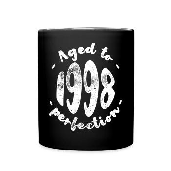 Gealtert bis 1998 Perfektion - Tasse einfarbig - Schwarz - Vorne