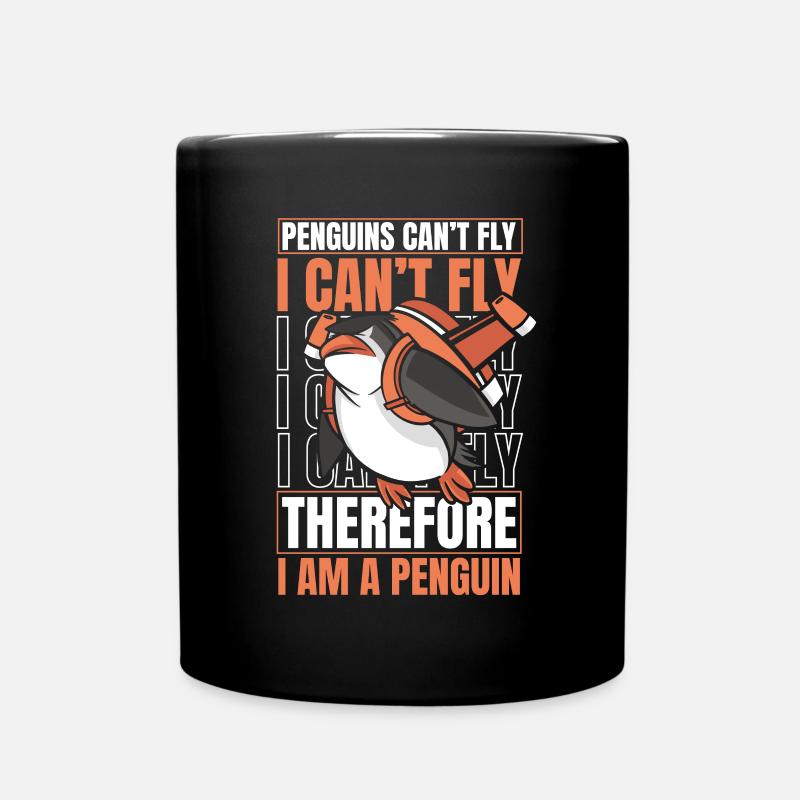 Penguins Can't Fly I Can't Fly King Penguin - Full Colour Mug - black