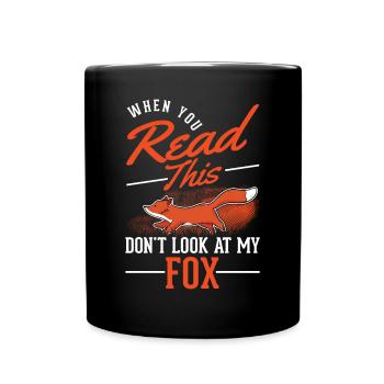 Fuchs Geschenk Rotfuchs - Tasse einfarbig - Schwarz - Vorne