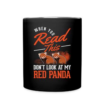 Roter Panda Geschenk Red Panda - Tasse einfarbig - Schwarz - Vorne