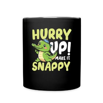 Make It Snappy Krokodil Alligator für Krokodil - Tasse einfarbig - Schwarz - Vorne