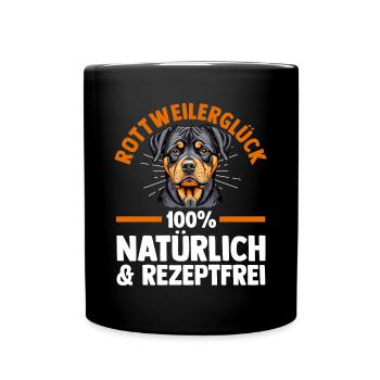 Hund Rottweiler - Tasse einfarbig - Schwarz - Vorne