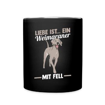 Hund Weimaraner - Tasse einfarbig - Schwarz - Vorne