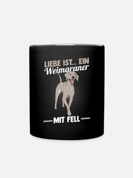 Hund Weimaraner - Tasse einfarbig - Schwarz