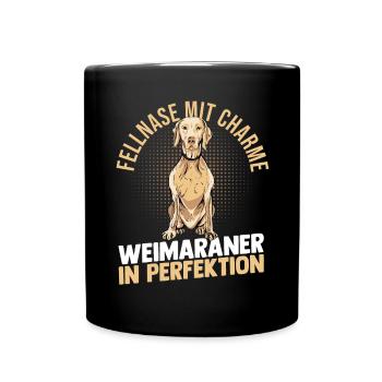 Hund Weimaraner - Tasse einfarbig - Schwarz - Vorne
