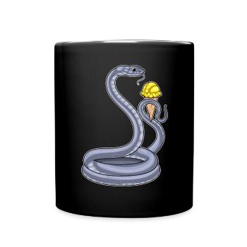 Schlange Waffeleis - Tasse einfarbig - Schwarz - Vorne