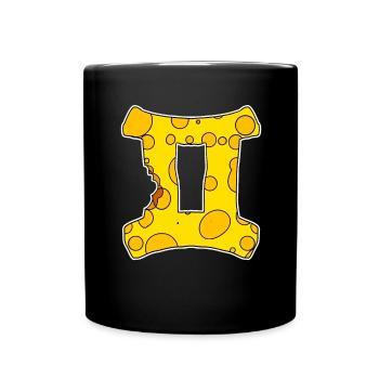 Sternzeichen Zwillinge Symbol - Tasse einfarbig - Schwarz - Vorne