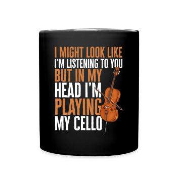Cellospieler Cellist Musiker Cello - Tasse einfarbig - Schwarz - Vorne