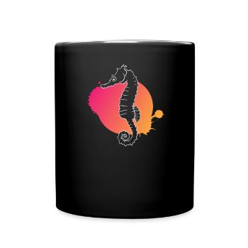 Seepferdchen Flüstern Ozean Geheimnis - Tasse einfarbig - Schwarz - Vorne