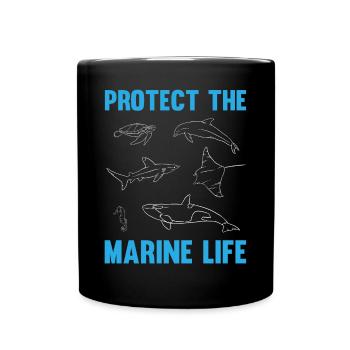 Sagittarius Marine Life Ocean Awareness - Full Colour Mug - black - Front
