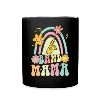 Groovy Saxophon Mom Saxophonistin - Tasse einfarbig - Schwarz - Vorne
