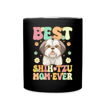 Groovy Amoureux des chiens - Mug uni - noir - Devant