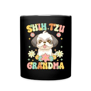Groovy Hundeliebhaberin - Tasse einfarbig - Schwarz - Vorne