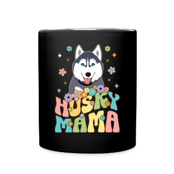 Groovy Siberian Husky Mom Female Dog Sweetheart - Full Colour Mug - black - Front