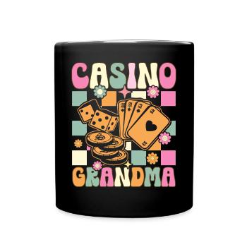 Groovy Slot Machine Casino Liebhaber Glücksspiel - Tasse einfarbig - Schwarz - Vorne