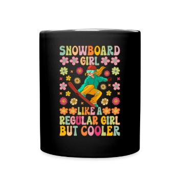 Fille de snowboard - Mug uni - noir - Devant