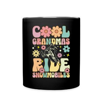 Groovy Snowmobiling Oma - Tasse einfarbig - Schwarz - Vorne