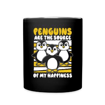 Penguins Are The Source Of My Happiness Seevogel - Tasse einfarbig - Schwarz - Vorne