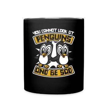 You Cannot Look At Penguins And Be Sad - Tasse einfarbig - Schwarz - Vorne