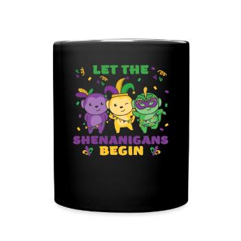 Mardi Gras Affe Faschings Kostüm - Tasse einfarbig - Schwarz - Vorne
