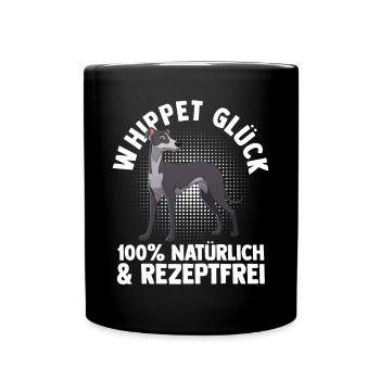 Hund Whippet - Tasse einfarbig - Schwarz - Vorne