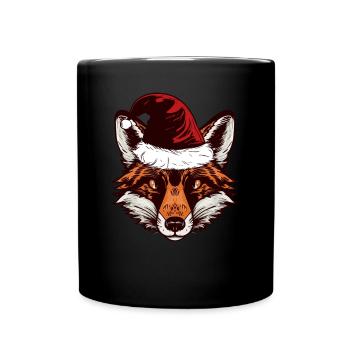 Lustige Fuchs-Weihnachtsgeschenke - Tasse einfarbig - Schwarz - Vorne