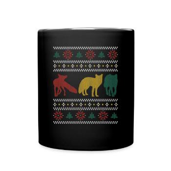 Lustige Fuchs-Weihnachtsgeschenke - Tasse einfarbig - Schwarz - Vorne
